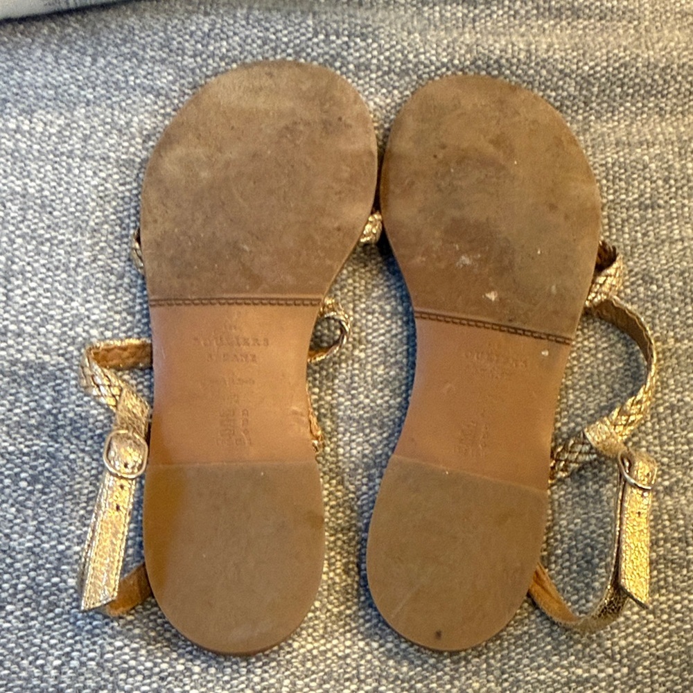 Sezane Adeline Low Gold Sandals Size 11 US - Picture 6 of 8